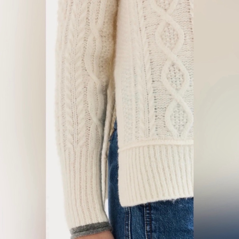 Alex Mill Kamil Cable Knit Sweater - Cream - Picture 4 of 5
